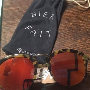 Madewell red lense tortoise shell sunglasses
